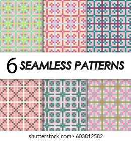 set of seamless patterns in ethnic style