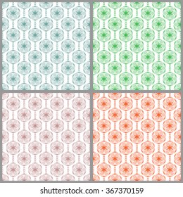 Set of seamless patterns with flower "pastel colors"