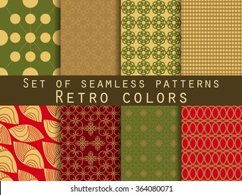 Set of seamless patterns. Geometric seamless pattern. The designs for textiles and interior.
