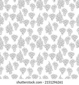 A set of seamless patterns of grapes, leaves and fruits, 1000x1000 pixels. Vector grafic