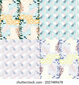 A set of seamless patterns graphic elements for creating a design. Modern and trendy abstract stripes, strokes, geometric shapes