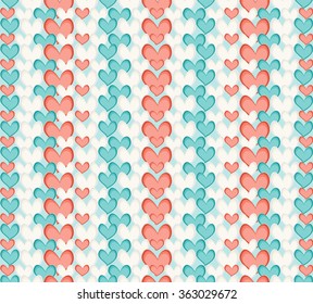 Set of seamless patterns with hearts