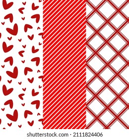 Set of seamless patterns. Holiday illustrations. Can be used for printing