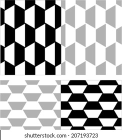 Set of seamless patterns with honeycombs