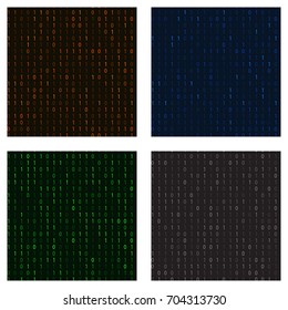 set of seamless patterns in a matrix of ones and zeros