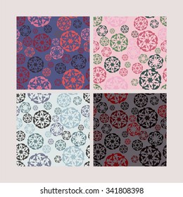 Set of seamless patterns of medieval ornaments. Vector illustration