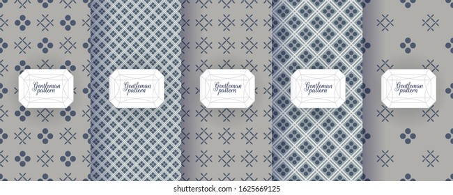 Set of seamless patterns for men s clothing, ties, tuxedos, t-shirts.