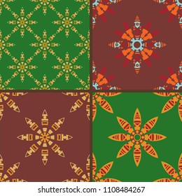 Set of seamless patterns in mexican like style