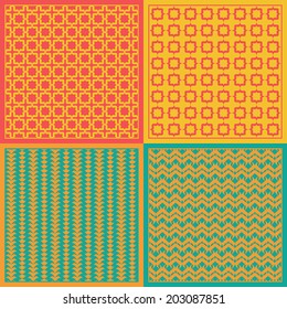 Set of seamless patterns. Minimalism, bright colors