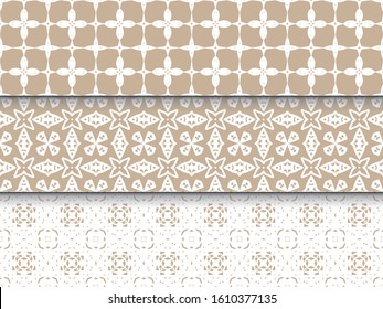 Set of seamless patterns on a colored background