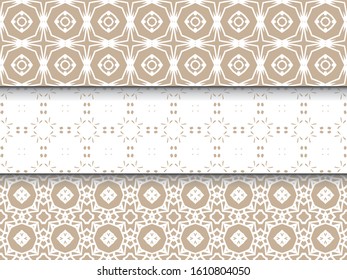 Set of seamless patterns on a colored background