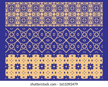 Set of seamless patterns on a colored background