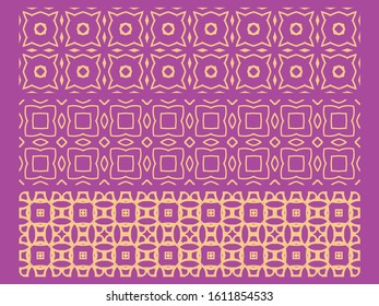 Set of seamless patterns on a colored background
