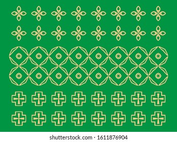 Set of seamless patterns on a colored background
