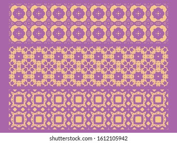 Set of seamless patterns on a colored background