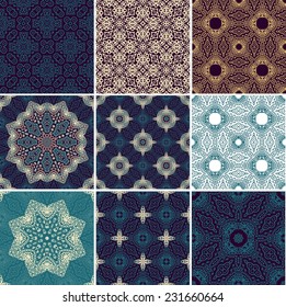 Set of seamless patterns,  oriental style