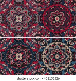 Set of seamless patterns for pattern Moroccan tiles