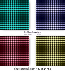 Set of seamless patterns with plasmatic cells design, colors