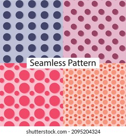 Set of Seamless Patterns with Polka Dot and Jumbo Polka. Perfect for wallpapers, pattern fills, web page backgrounds, surface textures, textile.