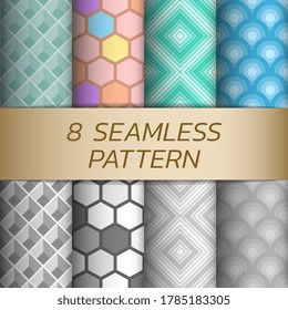 Set of seamless patterns. Repeatable graphic background.  Tileable swatches texture collection.  Textile ornament wallpaper. Vector illustration design.