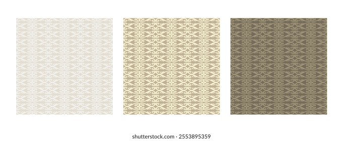 Set of seamless patterns in retro style. Wallpaper repetitive design elements in pastel colors. Vector illustration. For fabric, textile, packaging, design, invitation, design cushion and bed linen