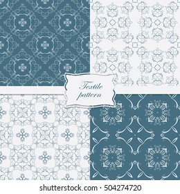 Set of seamless patterns. For scenery, background, textile, wallpaper.Ethnic motives.

