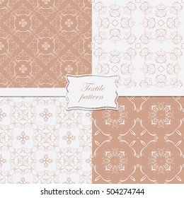 Set of seamless patterns. For scenery, background, textile, wallpaper.Ethnic motives.

