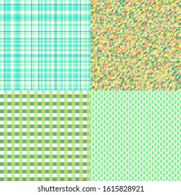 Set of seamless patterns. Simple colored background. Seamless geometric texture