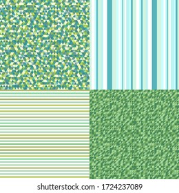 Set of seamless patterns. Simple colored background. Seamless geometric texture