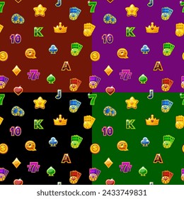 Set of Seamless patterns with Slot icons