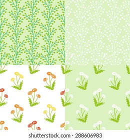 Set of seamless patterns for spring and summer design