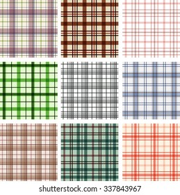 Set of seamless patterns. Square. Scottish pattern.