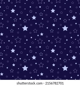 A set of seamless patterns with stars. The starry night sky. 1000x1000, Vector graphics.