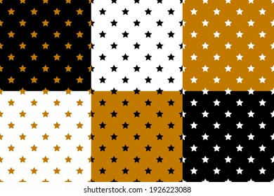 Conjunto de patrones sin fisuras con estrellas. Ilustración del vector