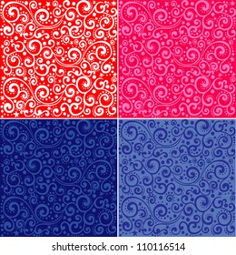 Set of seamless patterns with stars.Vector Illustration