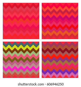 set of seamless patterns: stripes color zigzag, crankle. vector