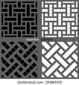 set of seamless patterns of strips and squares. vector illustration