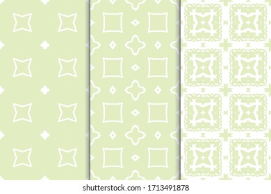 Conjunto de patrones sin fisuras. Diseño gráfico en un fondo de color. Texturas de arte de plantilla para impresión en tela, papel de envoltura, Papel tapiz. Ornamento vectorial