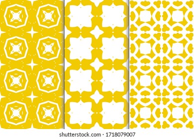 Conjunto de patrones sin fisuras. Diseño gráfico en un fondo de color. Texturas de arte de plantilla para impresión en tela, papel de envoltura, Papel tapiz. Ornamento vectorial