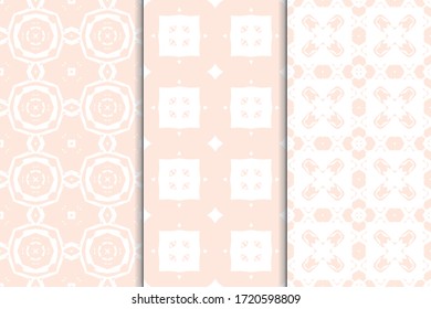 Conjunto de patrones sin fisuras. Diseño gráfico en un fondo de color. Texturas de arte de plantilla para impresión en tela, papel de envoltura, Papel tapiz. Ornamento vectorial