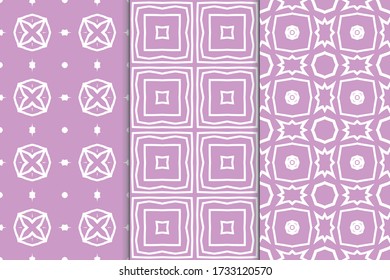 Conjunto de patrones sin fisuras. Patrones gráficos elegantes en un fondo de color. Texturas de arte de plantilla para imprimir en tela, papel de envoltura, Papel tapiz. Ornamento vectorial