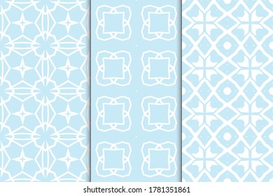 Conjunto de patrones sin fisuras. Patrones gráficos elegantes en un fondo de color. Texturas de arte de plantilla para imprimir en tela, papel de envoltura, Papel tapiz. Ornamento vectorial