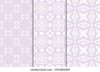 Conjunto de patrones sin fisuras. Patrones gráficos elegantes en un fondo de color. Texturas de arte de plantilla para imprimir en tela, papel de envoltura, Papel tapiz. Ornamento vectorial