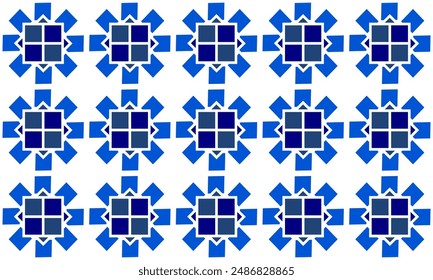 set of seamless patterns, Seamless Thai traditional diamond pattern in blue and white colors, two tone blue diamond grid block repeat pattern, replete image, design for fabric printing