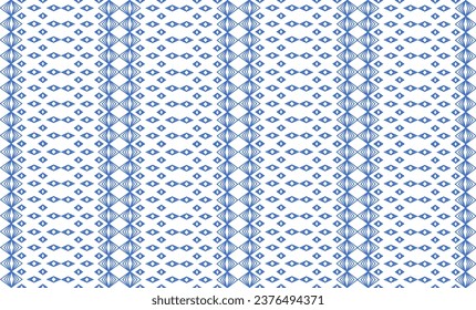 conjunto de patrones sin fisuras como patrón de diamante azul tradicionalmente cultural sobre diseños de fondo blanco para impresión de tela o papel pintado o fondo