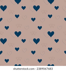 A set of seamless patterns for Valentine s Day. 1000 by 1000 pixels with hearts. Vector graphics