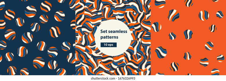 Set seamless patterns vector backgrounds