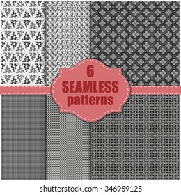 Set of seamless patterns, vector illustration