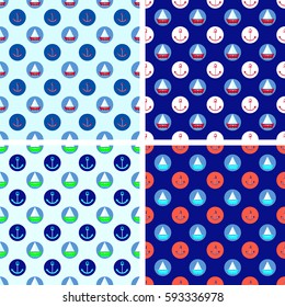 a set of seamless patterns vector illustration of sea