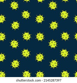 Set of seamless patterns with virus, pixels 1000x1000. Vector graphic